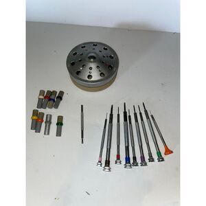 Bergeon 3044 Watchmaker Screwdriver Set - Rotating Stand - Swiss Made - 9 Tools